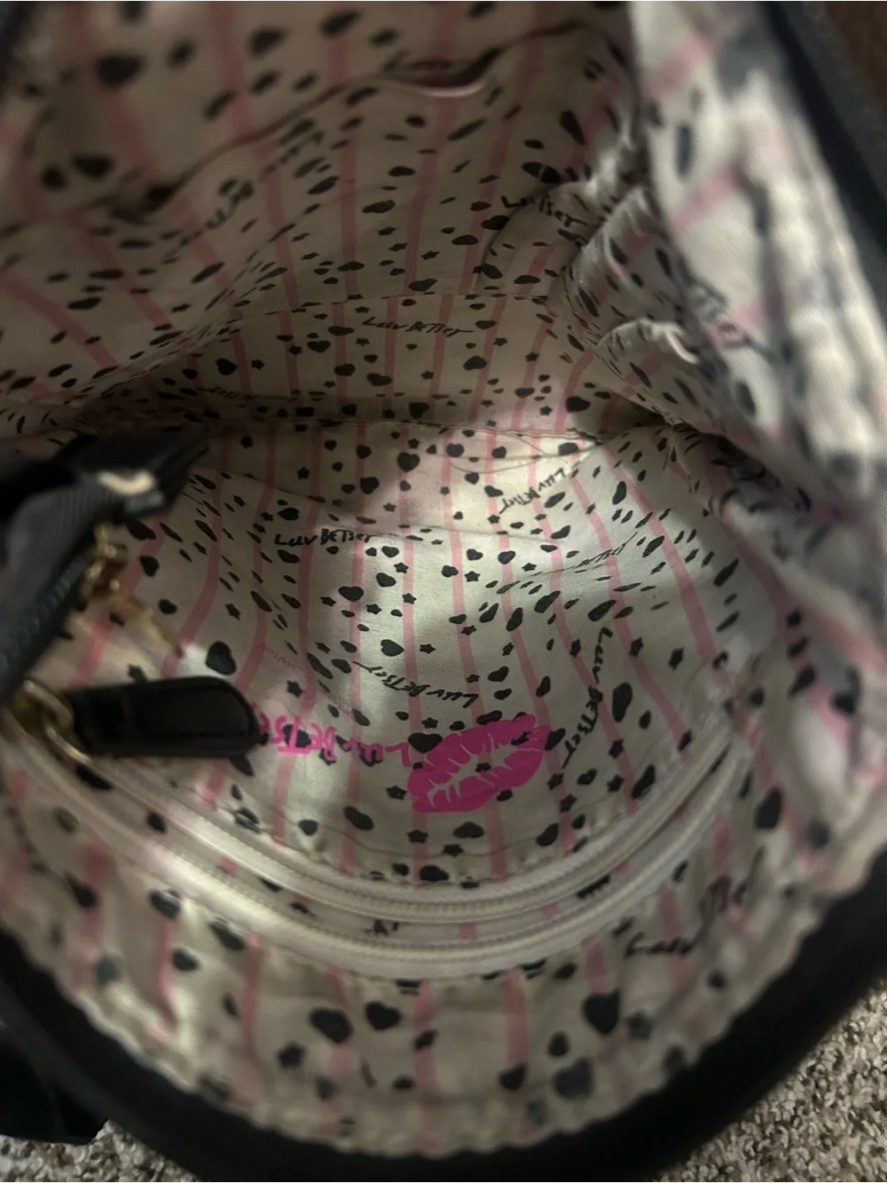 Luv Betsey by Betsey Johnson Black Unicorn Crossbody Bag with Pink Accent